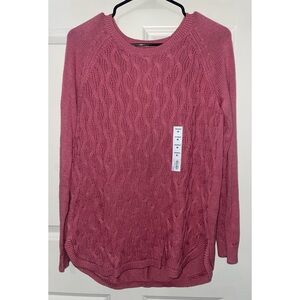 Pink Cable Knit Sweater